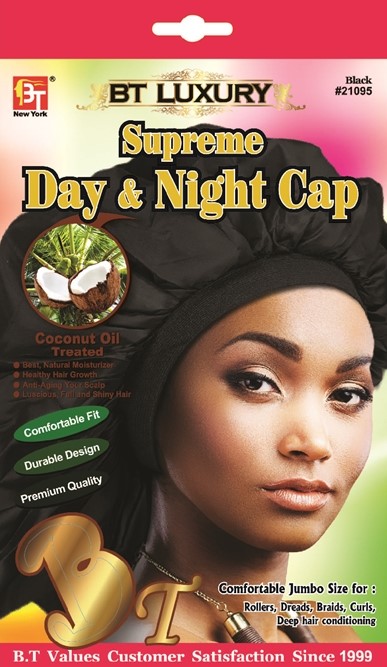 LUXURY WOMEN DAY & NIGHT CAP - COCONUT OIL TREATED - (BLACK) 